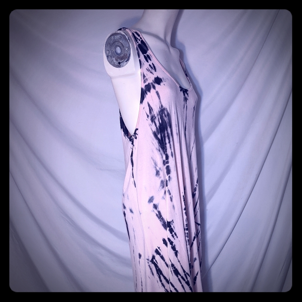 Enti | high low maxi dress pink tie dye | large